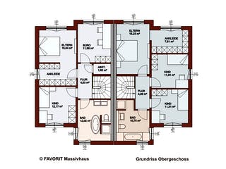 Massivhaus Finesse 124 von FAVORIT Massivhaus Schlüsselfertig ab 304180€, Stadtvilla Grundriss 2