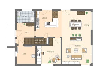 Fertighaus MH Würzburg - ARTIS 350 von FingerHaus Schlüsselfertig ab 498423€, Satteldach-Klassiker Grundriss 1