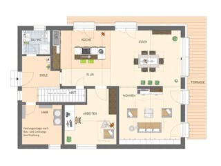 Fertighaus ARTIS 350 S215 von FingerHaus Schlüsselfertig ab 498423€, Satteldach-Klassiker Grundriss 1