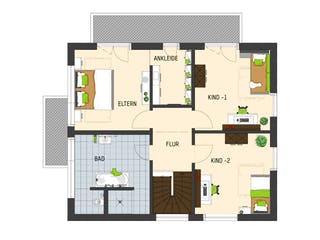 Fertighaus MH Kassel - MEDLEY 3.0 300 B W von FingerHaus Schlüsselfertig ab 440508€, Stadtvilla Grundriss 2