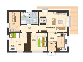 Fertighaus NIVO 80 W von FingerHaus Schlüsselfertig ab 246170€, Bungalow Grundriss 1