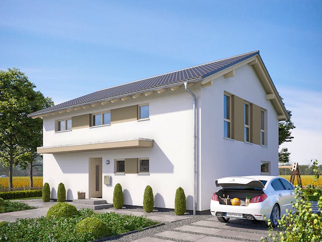 Fertighaus SENTO 504 K S130 von FingerHaus Schlüsselfertig ab 381722€, Satteldach-Klassiker Außenansicht 1 Fertighaus SENTO 504 K S130 von FingerHaus Schlüsselfertig ab 381722€, Satteldach-Klassiker Außenansicht 1