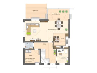 Fertighaus VIO 200 S130 WG von FingerHaus Schlüsselfertig ab 368034€, Satteldach-Klassiker Grundriss 1