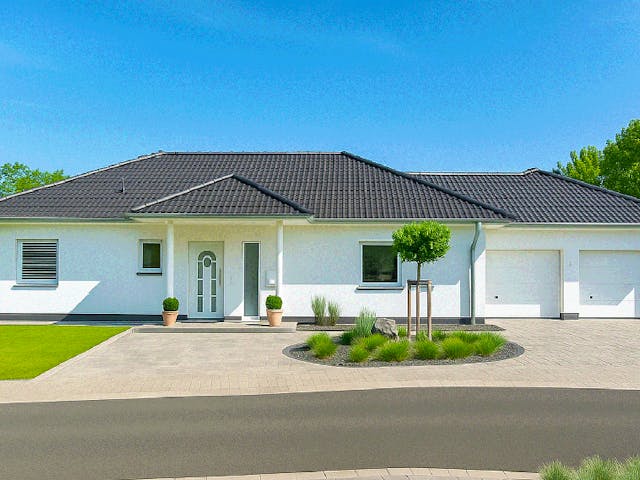 Fertighaus Pli von Fingerhut Haus Schlüsselfertig ab 403661€, Bungalow Außenansicht 1 Fertighaus Pli von Fingerhut Haus Schlüsselfertig ab 403661€, Bungalow Außenansicht 1