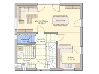 Fertighaus Lissabon von Fingerhut Haus Schlüsselfertig ab 377111€, Satteldach-Klassiker Grundriss 1