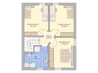 Fertighaus Madrid - Stadtvilla von Fingerhut Haus Schlüsselfertig ab 397496€, Stadtvilla Grundriss 2