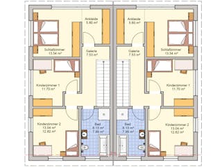 Fertighaus Duett 125 von Fingerhut Haus Schlüsselfertig ab 389209€, Stadtvilla Grundriss 2
