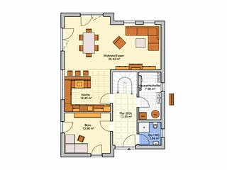 Fertighaus Granda von Fingerhut Haus Schlüsselfertig ab 474400€, Pultdachhaus Grundriss 1