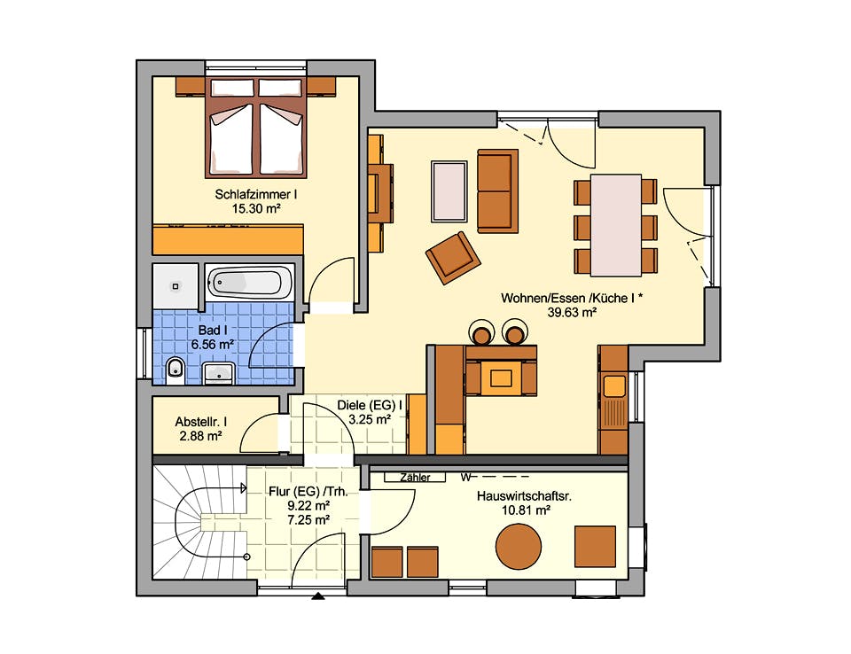 Fertighaus Junto 173 von Fingerhut Haus Schlüsselfertig ab 543398€, Satteldach-Klassiker Grundriss 1