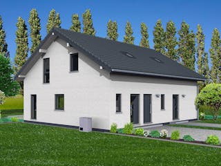 Fertighaus Junto 190 von Fingerhut Haus Schlüsselfertig ab 585218€, Satteldach-Klassiker Außenansicht 2