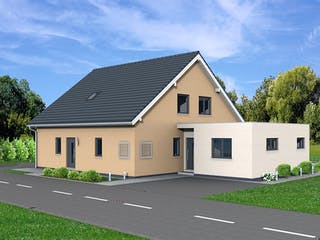 Fertighaus Junto 224 von Fingerhut Haus Schlüsselfertig ab 654868€, Satteldach-Klassiker Außenansicht 1