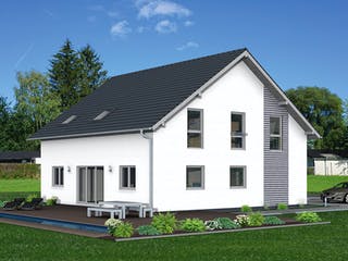 Fertighaus Junto 225 von Fingerhut Haus Schlüsselfertig ab 627796€, Satteldach-Klassiker Außenansicht 1