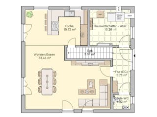 Fertighaus London von Fingerhut Haus Schlüsselfertig ab 405086€, Satteldach-Klassiker Grundriss 1