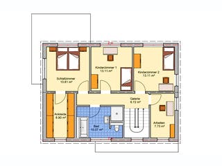Fertighaus Ludema von Fingerhut Haus, Satteldach-Klassiker Grundriss 2