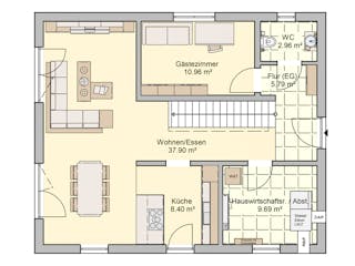 Fertighaus Mainz von Fingerhut Haus Schlüsselfertig ab 427073€, Satteldach-Klassiker Grundriss 1