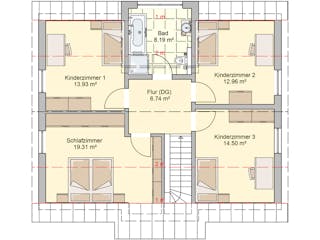 Fertighaus München von Fingerhut Haus Schlüsselfertig ab 431864€, Satteldach-Klassiker Grundriss 2