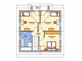Fertighaus Naturio von Fingerhut Haus Schlüsselfertig ab 422579€, Satteldach-Klassiker Grundriss 2