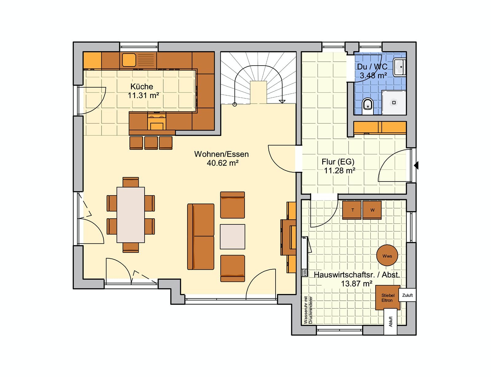 Fertighaus Solaris von Fingerhut Haus Schlüsselfertig ab 463413€, Satteldach-Klassiker Grundriss 1