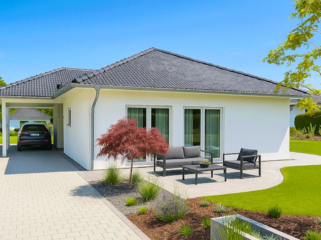 Fertighaus Suno von Fingerhut Haus Schlüsselfertig ab 396759€, Bungalow Außenansicht 1