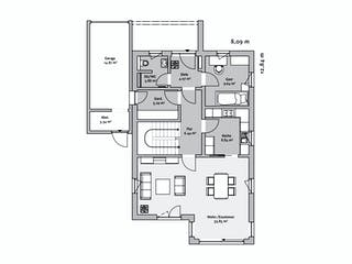 Fertighaus Modern 210 von FischerHaus Schlüsselfertig ab 526396€, Satteldach-Klassiker Grundriss 1