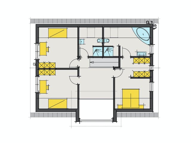 Fertighaus F160 - Faber von Fluck Holzbau Schlüsselfertig ab 480000€, Satteldach-Klassiker Grundriss 2