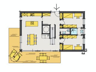 Fertighaus F174 - Kutter von Fluck Holzbau Schlüsselfertig ab 455000€, Satteldach-Klassiker Grundriss 1