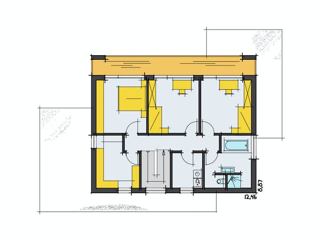 Fertighaus F201 - Ziegler von Fluck Holzbau Schlüsselfertig ab 498000€, Cubushaus Grundriss 2