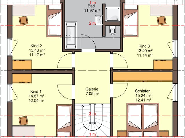 Fertighaus Fortuna von Büdenbender Hausbau, Satteldach-Klassiker Grundriss 2