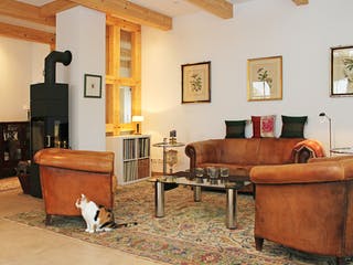 Fertighaus Alte Schmiede von Fuhrberger Zimmerei Betriebsges. mbH, Fachwerk Innenansicht 1