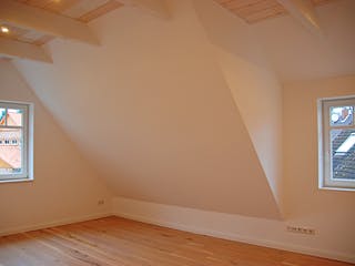 Fertighaus Fittis Winkel von Fuhrberger Zimmerei Betriebsges. mbH, Fachwerk Innenansicht 7