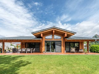 Blockhaus Am Oberrhein von Fullwood Wohnblockhaus Ausbauhaus ab 340000€, Bungalow Außenansicht 3