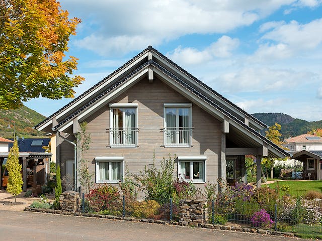 Blockhaus Felsblick von Fullwood Wohnblockhaus Ausbauhaus ab 280000€, Blockhaus Außenansicht 6