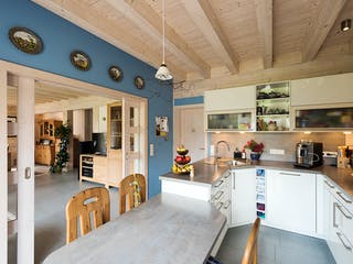 Blockhaus Felsblick von Fullwood Wohnblockhaus Ausbauhaus ab 430000€, Blockhaus Innenansicht 8