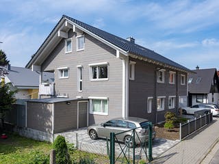 Blockhaus Heidelberg von Fullwood Wohnblockhaus Ausbauhaus ab 640000€, Blockhaus Außenansicht 3