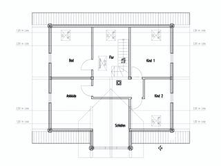 Blockhaus Köterbergblick von Fullwood Wohnblockhaus Bausatzhaus ab 250000€, Blockhaus Grundriss 2