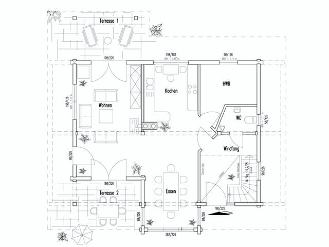 Blockhaus Mittelfranken von Fullwood Wohnblockhaus Ausbauhaus ab 200000€, Blockhaus Grundriss 1