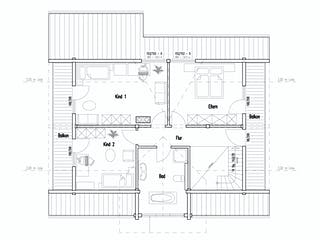 Blockhaus Mittelfranken von Fullwood Wohnblockhaus Ausbauhaus ab 360000€, Blockhaus Grundriss 2