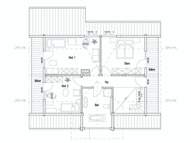 Blockhaus Mittelfranken von Fullwood Wohnblockhaus Ausbauhaus ab 200000€, Blockhaus Grundriss 2