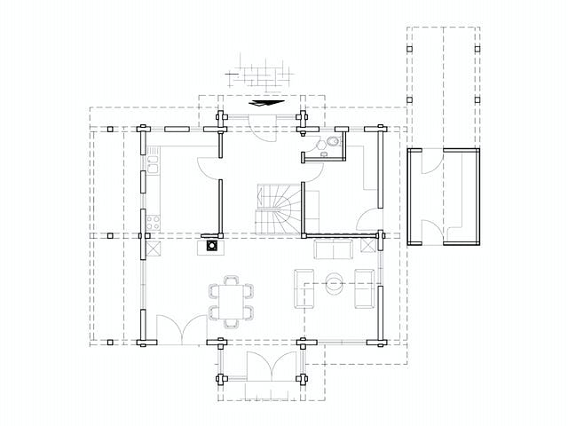 Blockhaus Münsterland von Fullwood Wohnblockhaus Ausbauhaus ab 260000€, Blockhaus Grundriss 1