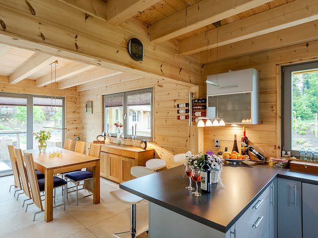 Blockhaus Münsterland von Fullwood Wohnblockhaus Ausbauhaus ab 260000€, Blockhaus Innenansicht 5