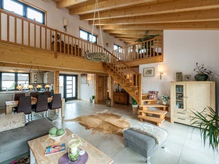 Blockhaus Neffelbach von Fullwood Wohnblockhaus Ausbauhaus ab 300000€, Pultdachhaus Innenansicht 4