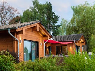 Blockhaus Seeblick von Fullwood Wohnblockhaus Ausbauhaus ab 390000€, Bungalow Außenansicht 2