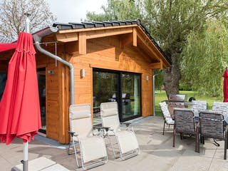 Blockhaus Seeblick von Fullwood Wohnblockhaus Ausbauhaus ab 390000€, Bungalow Außenansicht 3