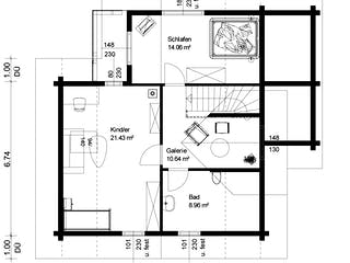 Blockhaus Görwihl von Rems-Murr-Holzhaus Ausbauhaus ab 344710€, Satteldach-Klassiker Grundriss 2