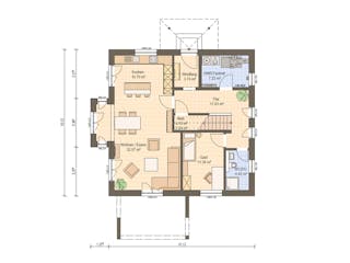 Fertighaus Haas O 163 B von Haas Fertigbau Ausbauhaus ab 262000€, Stadtvilla Grundriss 1