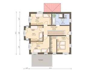 Fertighaus Haas O 163 B von Haas Fertigbau Ausbauhaus ab 262000€, Stadtvilla Grundriss 2