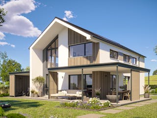 Fertighaus Haas Vivo 159 von Haas Fertigbau, Satteldach-Klassiker Außenansicht 1