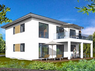 Fertighaus Haas Z 168 A von Haas Fertigbau - Mehrfamilienhäuser Schlüsselfertig ab 533420€, Stadtvilla Außenansicht 2