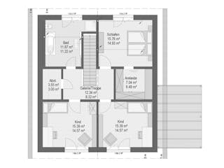 Fertighaus AVA von Haas Fertigbau Ausbauhaus ab 277000€, Satteldach-Klassiker Grundriss 2