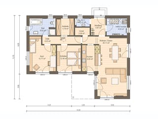 Fertighaus Haas BT 111 B von Haas Fertigbau Ausbauhaus ab 220000€, Bungalow Grundriss 1
